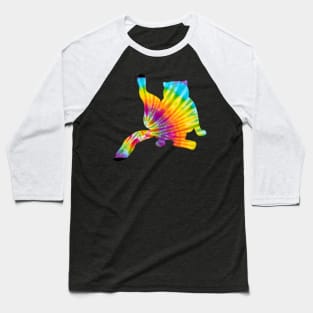 Tie Dye Cat Retro Pattern Baseball T-Shirt